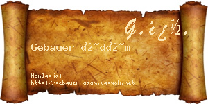 Gebauer Ádám névjegykártya