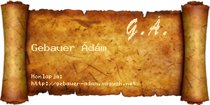 Gebauer Ádám névjegykártya